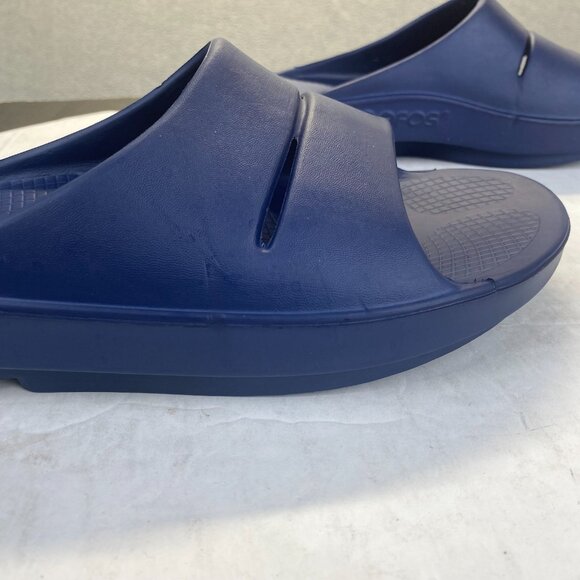 OOFOS OOahh Size 11 Womens 9 Mens Slip On Slide Recovery Sandals Blue,Comfort - Picture 11 of 12